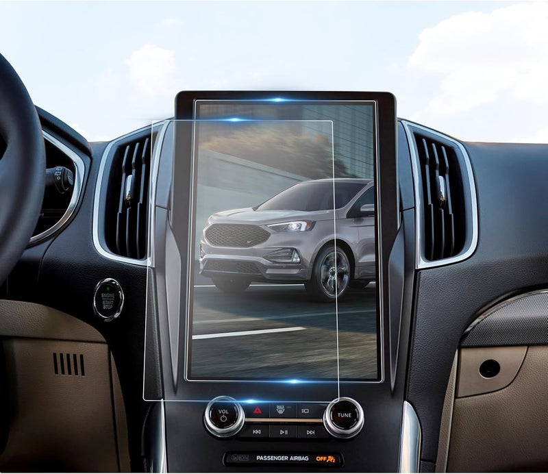 BIBIBO 2Pcs for 2024 Ford Edge Screen Protector for 2021-2024 Ford Edge (SE, SEL, ST-Line, Titanium,ST )12 Inch Display, 2024 Ford EdgeRadio Screen Protector 2024 Ford Edge Accessories PET Nano Foils 2021-2024 Edge - Image 1